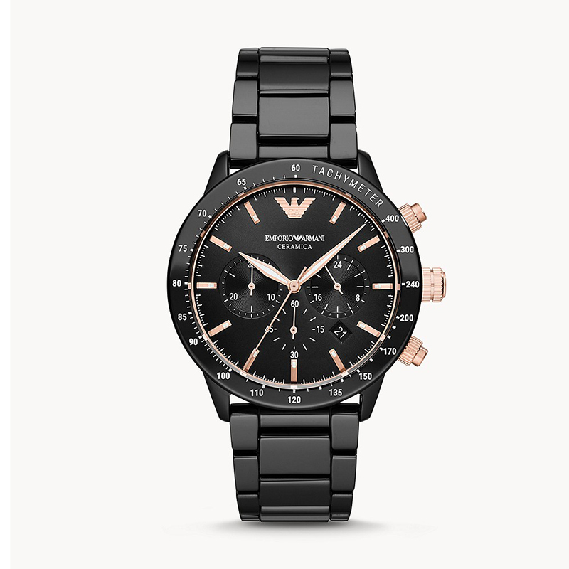 Emporio Armani Chronograph Black Ceramic Watch-AR70002